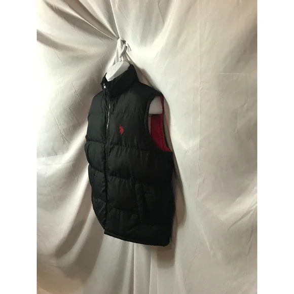 U.S. Polo Assn Mens XL Red & Black Puffer Bubble Vest - Picture 4 of 6